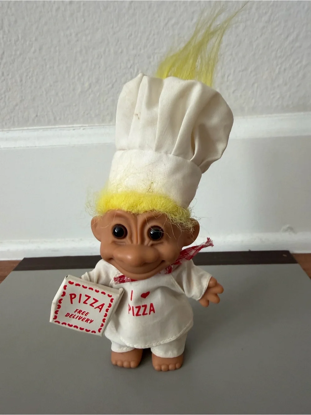 Vintage RUSS troll doll: pizza chef